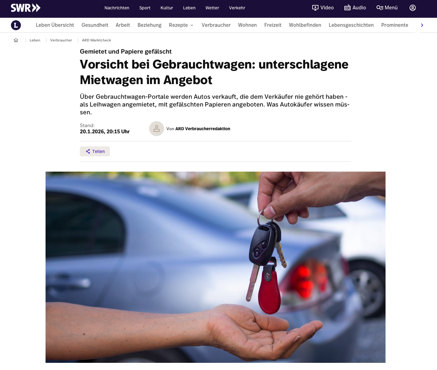 SWR Marktcheck Artikel